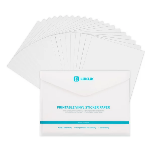 LOKLiK Matte Printable Vinyl Sticker Paper A4 - 20 Pack