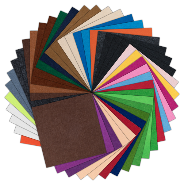 LOKLiK Felt Sheet Bundle 1,0 mm - Mixed Colors - 42 Pack