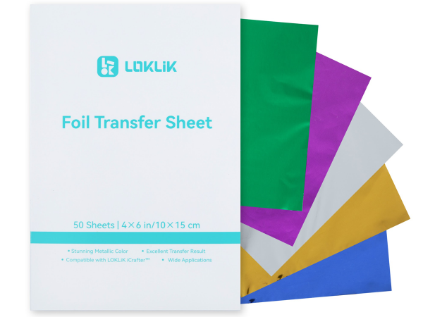 LOKLiK Foil Transfer Sheets Bundle - 5 Colors - 50 Pack