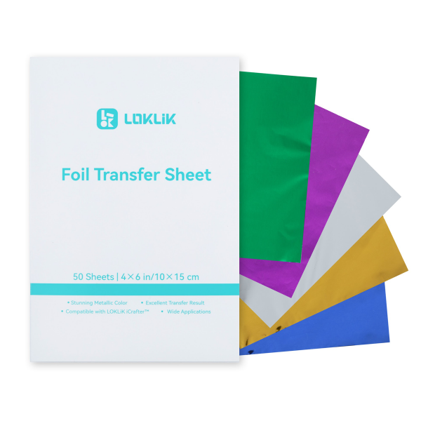 LOKLiK Foil Transfer Sheets Bundle - 5 Colors - 50 Pack